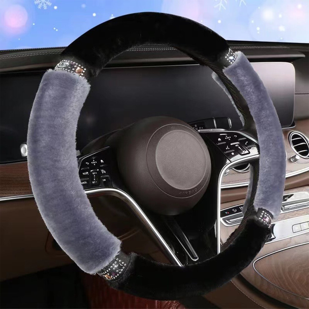 Winter Plush Steering Wheel Cover Non-Slip Polyester 1 Piece 952399332241