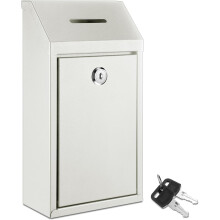 Boîte à dons en métal avec serrure, boîte aux lettres murale, urne pour bulletins de vote, pour la maison, le bureau ou une porte extérieure
