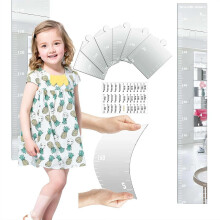 Growth Chart Mirror for Wall – Shatterproof Acrylic Puzzle Kids Height Measuring Mirror with Ruler & Stickers. Z