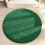 Green shaggy area rug round 5 ft 1