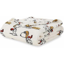 Couverture en peluche Peanuts VelvetLoft Ă l'effigie de Snoopy et du Baron Rouge, format Twin 152 cm x 229 cm (Produit officiel Peanuts)