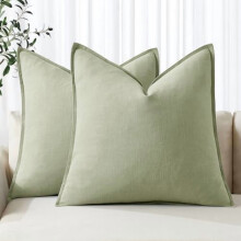 Ljusgrönt linneörnfodral i linne, 24x24, 2-pack