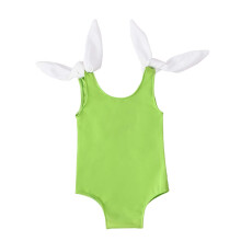 Peuter/Kinder/Baby meisjes zwempak met vetersluiting en bandjes, effen kleur, open rug, eendelig badpak/zwemjurk