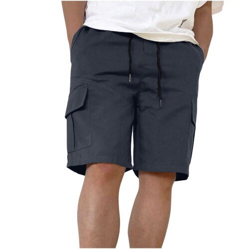 Σορτς Cargo για άνδρες Casual Μονόχρωμο Casual Αθλητικό Σορτς με Τσέπες με Κορδόνι S-3XL
