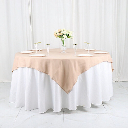 BalsaCircle10Pieces54" x54" Nude Square Polyester Tablecloths Table Cover Linens