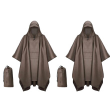 AUQ2Pcs Poncho de lluvia 100% impermeable con revestimiento de PU para adultos, ponchos extragrandes para exteriores con bolsillos grandes