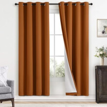 Blackout Curtains Burnt Orange 52x72 Inch Set of 2