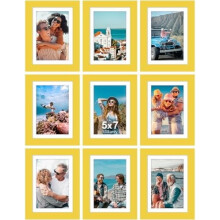 Set de 9 rame foto 8x10 cu suporturi albe