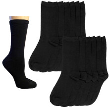 Svarte kalvesokker, unisex, 12 par, størrelse 9-11