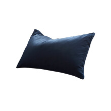 Taies d'oreiller en coton Queen Size, 48 x 74 cm, fermeture portefeuille, douces et respirantes, bleu foncé
