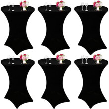 Black Spandex Cocktail Tablecloth 32x43 in 6-Pack