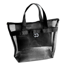 Mála Cithfholcadáin Mogaill le Zipper, 12x14", Mála Leithris Iniompartha le haghaidh Giomnáisiam, Campála, Taisteal – Dubh