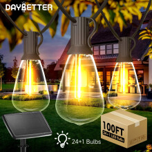 Solar buitenverlichting, 30 meter waterdicht ST38 hanglamp voor terras en tuin, 25 lampjes