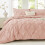 Queen Comforter Set Pintuck Design 7-Piece Rose Gold 1
