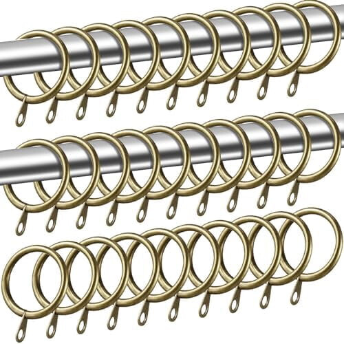 40-pak hvide metalgardinringe 37 mm OD