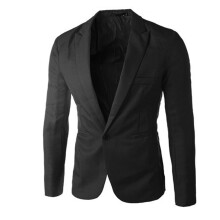 Charm Men's Casual Slim Fit One Button Suit Blazer Coat Jacket Tops Men/Black L