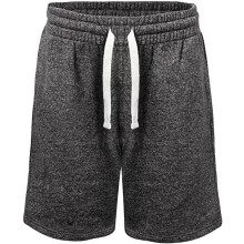Pantaloncini da uomo ProGo USA – Pantaloncini da allenamento classici in pile – Pantaloncini casual da uomo con elastico in vita (Nero mélange,