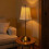 Lampada da tavolo in rattan con dimmer touch e LED 1