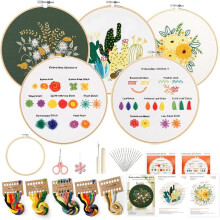 4-teiliges Blumenstickerei-Set für Anfänger