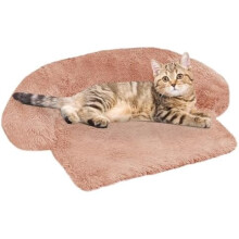 Rustgevend hondenbed – Zachte pluche mat met afneembare, wasbare hoes, voor grote/middelgrote/kleine honden en katten (XS, roze)
