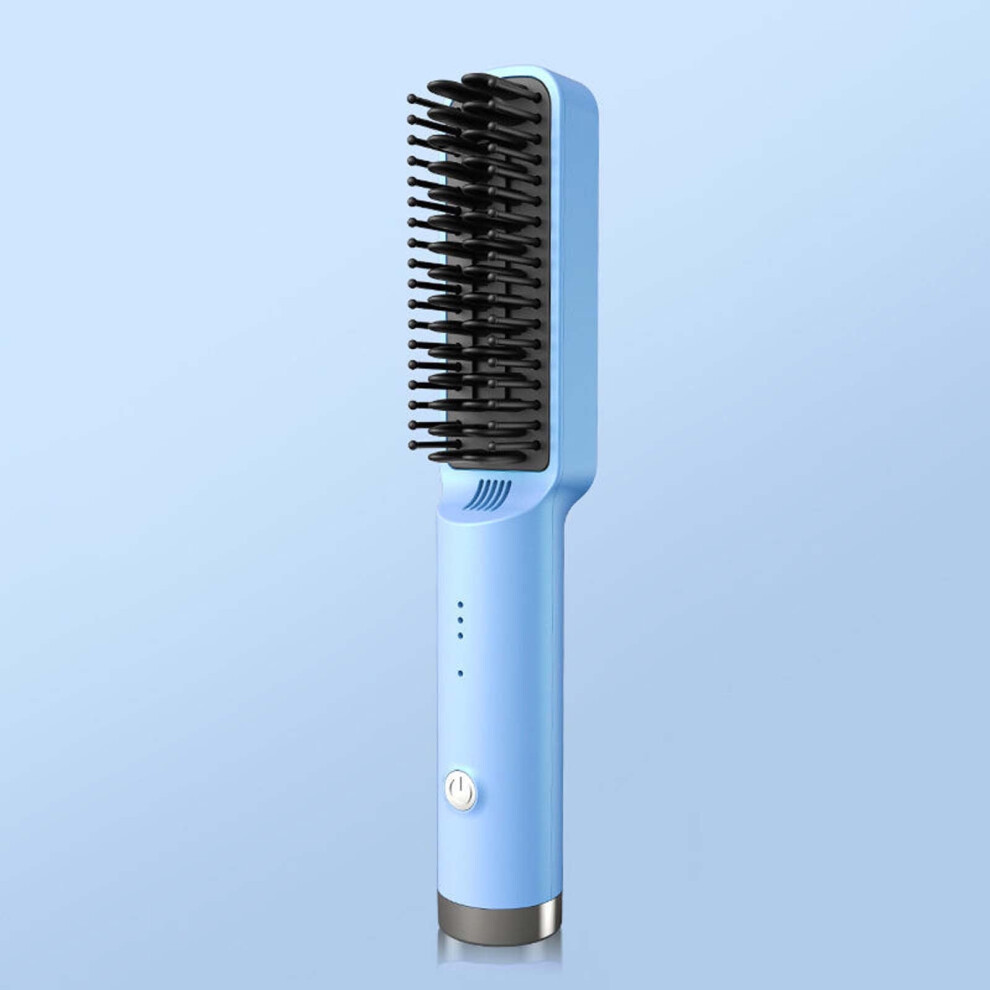 Rechargeable Mini Hair Straightener Brush, Cordless Hot Comb with Negative Ion, Lightweight & Portable for Travel â Compatible with US Voltage