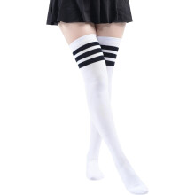 Damen-Overknee-Socken aus Baumwolle, oberschenkelhoch