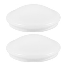 2 weiße PET-Deckenleuchtenabdeckungen, 20 cm, mit Schraubclip
