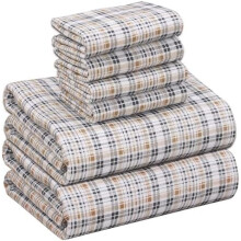 Lakenset van 100% katoenflanel, queensize, 6-delig