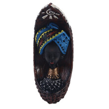 Figurine en résine représentant une femme africaine, 16,5 cm