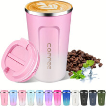 Mug isotherme EASTIN 35 cl/50 cl en acier inoxydable – Étanche, compatible lave-vaisselle, garde les boissons chaudes/froides – Idéal pour le
