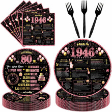Roségoldenes Geschirrset zum 80. Geburtstag – 96-teilig