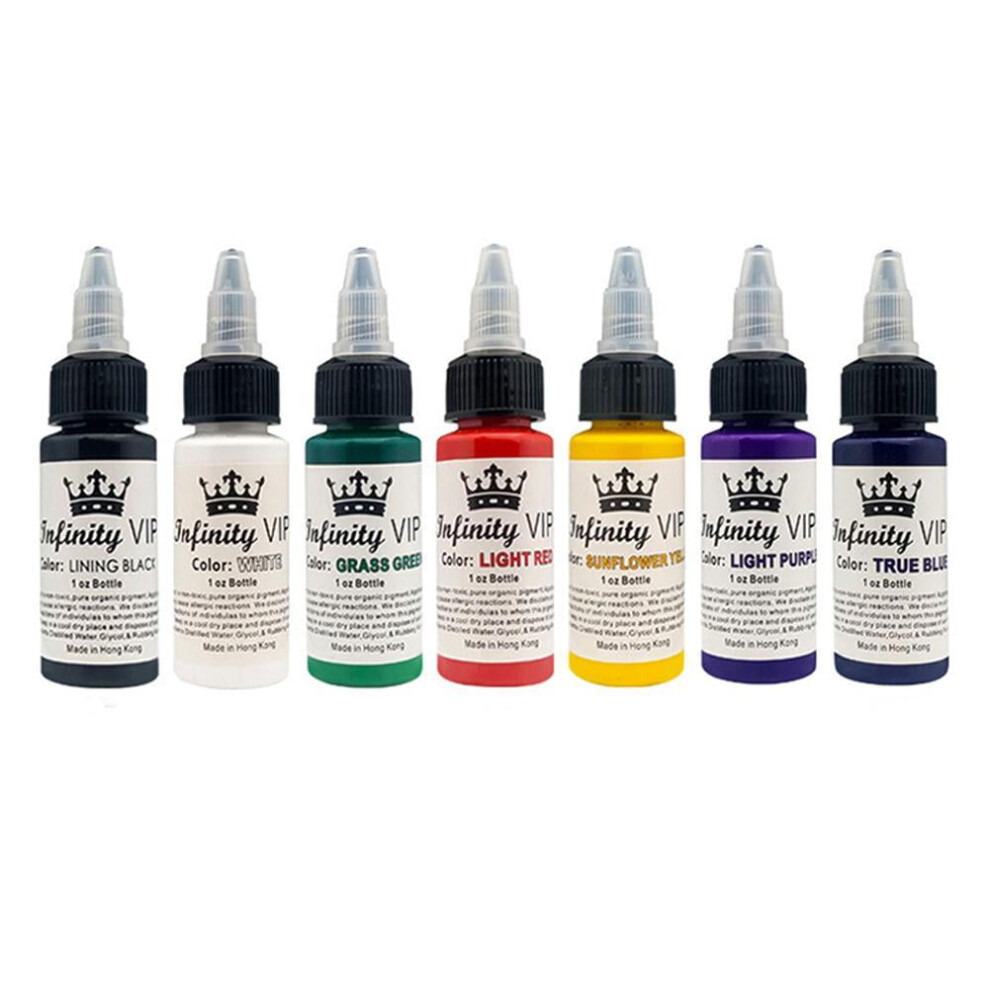 30ml Tattoo Ink Pigment Bottle Permanent Makeup Salon 7 Tool Colours _ >Ð´ Ð°Î³ Y9F2