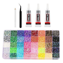 Diamantes de imitación de gelatina, 40 colores, 3 mm, 3200 piezas para arte con diamantes