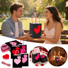 Sachets cadeaux en kraft en forme de cœur pour la Saint-Valentin (lot de 12)