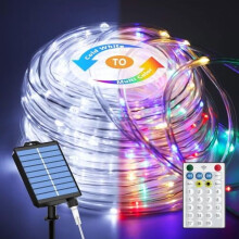 200 LED-lichtsnoeren op zonne-energie, 22 meter lang, IP67 waterdicht, met afstandsbediening.
