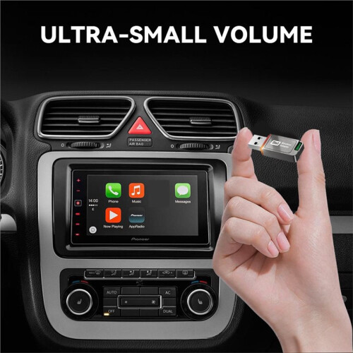 2-in-1 Wireless CarPlay Adapter Convert Wired CarPlay to Wireless Support CarPlay Android Auto Plug and  A 1
