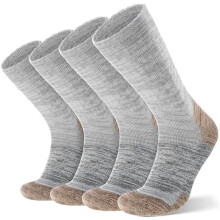 Merino Wool Hiking Socks, Full Cushion Thick Thermal Crew Socks for Men and Women, 4 Pairs