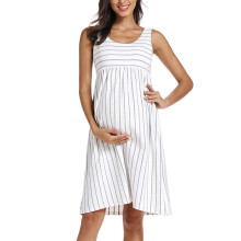 Loyisvidion Women's Maternity Dress O-Neck Stripe