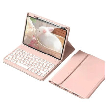 Keyboard Case Compatible with iPad 10th Gen (2022), Magnetic Detachable Keyboard, Candy Color Round Keys, Pink