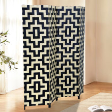 Wood Folding Room Divider Screen 4-Panel