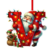 26-kirjaiminen joulukoristeiden setti Santa Elf AZ