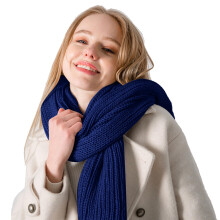 Clearance! Warm Winter Scarf Unisex Polyester Fleece Scarf Multi Color Cold Weather Neck Scarves for Men Women Dark Blue