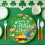 St. Patrick's Day Disposable Tableware Set with Clover Print 1