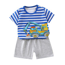Peuteroutfit voor kinderen, baby's en jongens en meisjes: schattige shirts met korte mouwen en bijpassende shorts met puppyprint, casual zomeroutfits