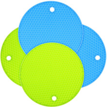Dessous de verre multifonctions en silicone, antidérapants et faciles à manipuler, pour bocaux verts (lot de 4).