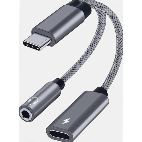 USB-C til 3,5 mm lydadapter med 60 W PD-lading