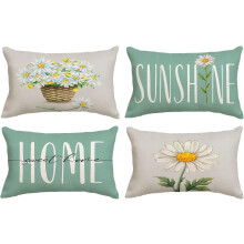 Spring Pillow Covers 20x20, Set of 4 Floral Throw Cushion Covers for Sofa, Couch, Outdoor – Compatible with 20" Square Inserts