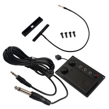 Juego de pastillas para violín con preamplificador piezoeléctrico y cable.