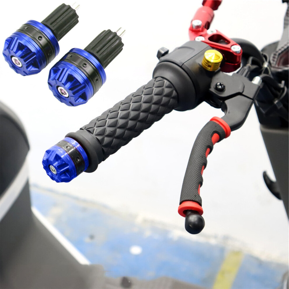 Aluminum Motorcycle Handlebar End Caps 2 Pcs Blue 952399333064
