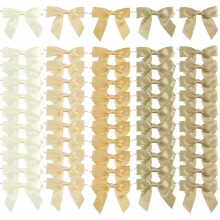 Fiocchi per cravatta a torsione color oro champagne, 3,5 pollici, pre-annodati, in raso, 50 pezzi